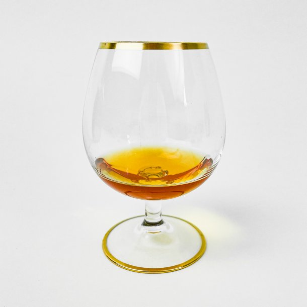 Cognacglas med guldkant