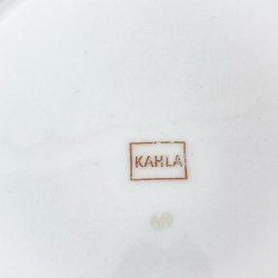 Vintage kagetallerken med mintgr�n og guld