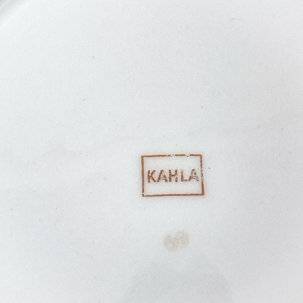 Vintage kagetallerken med mintgr�n og guld