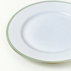 Vintage kagetallerken med mintgr�n og guld