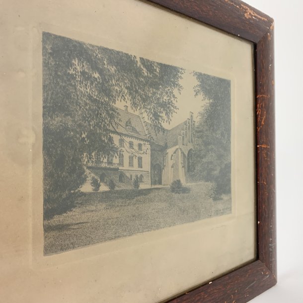 Radering - Aalborg kloster - A. Schouw Lundberg
