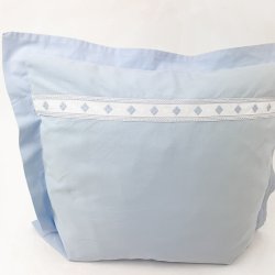 Hellblauer Vintage-Babykissenbezug