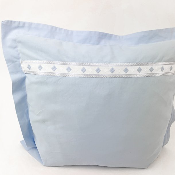 Hellblauer Vintage-Babykissenbezug