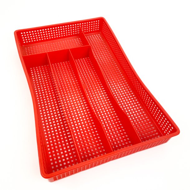 R�d retro bestikbakke plast