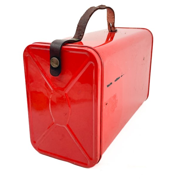 Rote Retro-Brotdose aus Metall