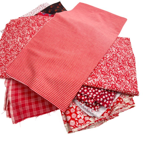 R�d bomuldsstofpakke 1260 cm