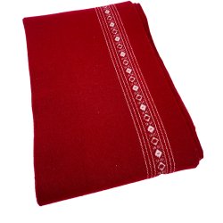 Smuk r�d retro dug med v�vet m�nster � 190 cm