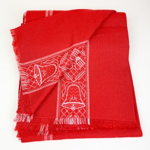 R�d retro dug med klokker � 300 cm