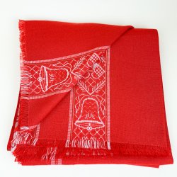 R�d retro dug med klokker � 300 cm