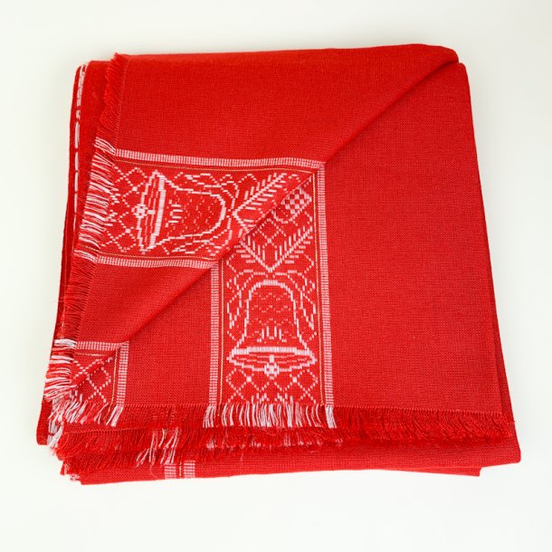 R�d retro dug med klokker � 300 cm