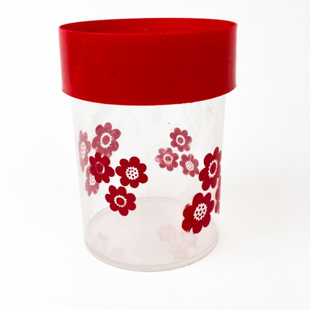 Rd Erik Kold retro btte med blomster