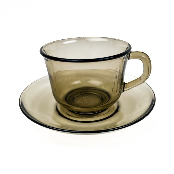 R�gfarvet vintage glaskop