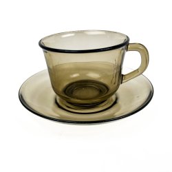 R�gfarvet vintage glaskop