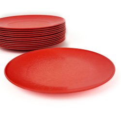 Tolv oranger�de Rosti melamin middagstallerkener