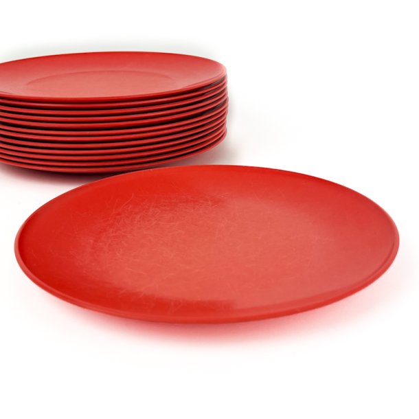 Tolv oranger�de Rosti melamin middagstallerkener