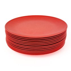 Tolv oranger�de Rosti melamin middagstallerkener