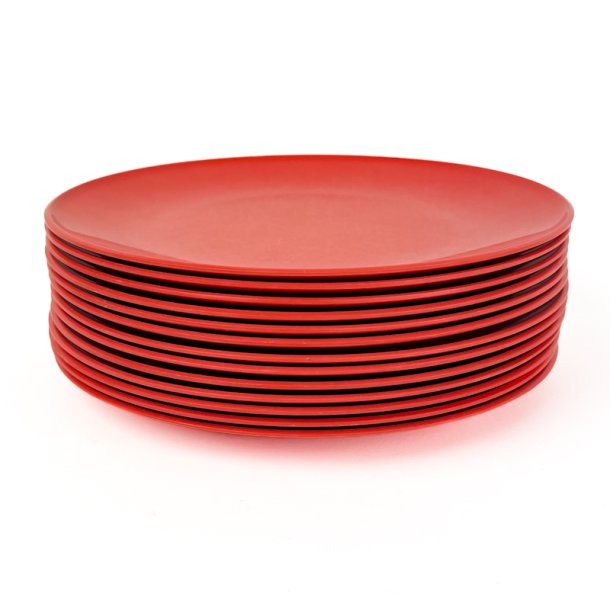 Tolv oranger�de Rosti melamin middagstallerkener