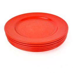 Seks orange vintage Rosti frokosttallerkner