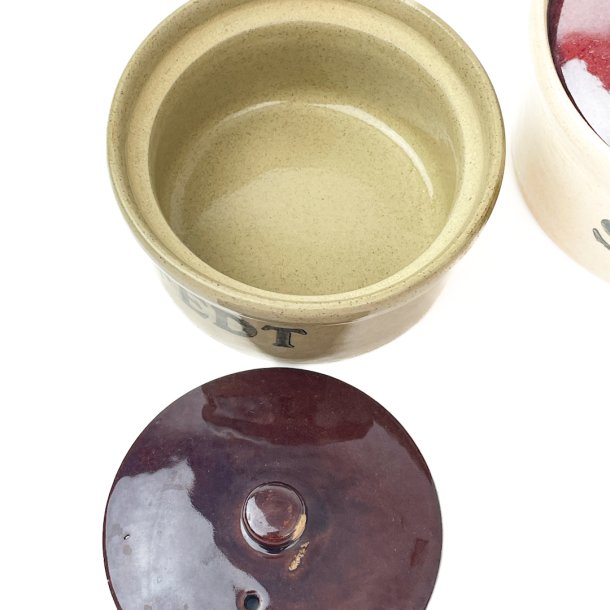 Zwei Steingut-Tpfe  SILD &amp; FEDT