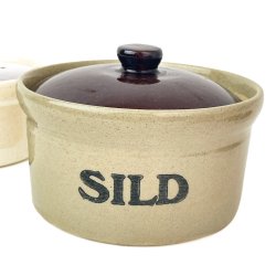 Zwei Steingut-Tpfe  SILD &amp; FEDT