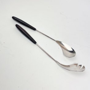Salatbestik s�lv og palisander - Carl F Christiansen. 