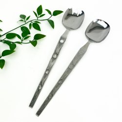 Retro salatbestik med tulipaner