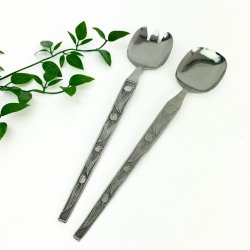 Retro salatbestik med tulipaner