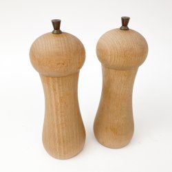 Set Retro Salz- und Pfeffermhlen aus Holz