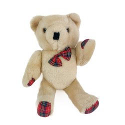 Vintage bamse med ternet sl�jfe 