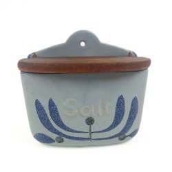 Bl� vintage saltkar med tr�l�g