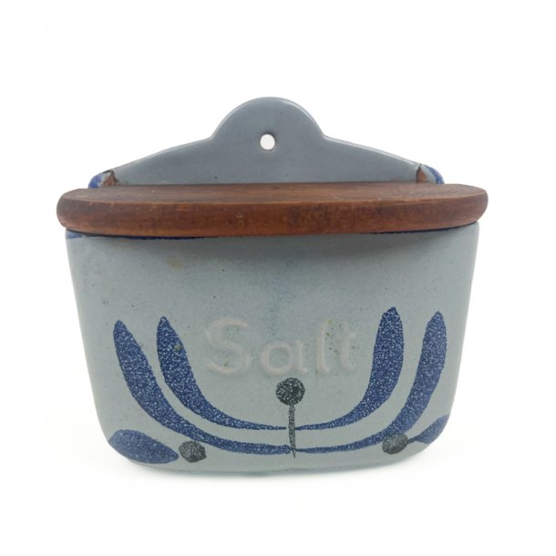 Bl� vintage saltkar med tr�l�g