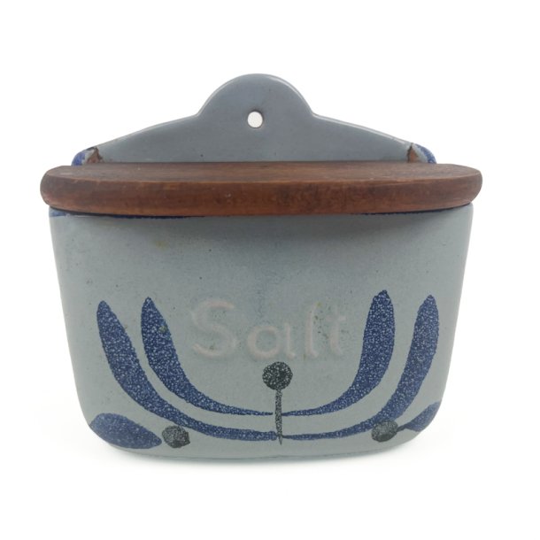 Bl� vintage saltkar med tr�l�g