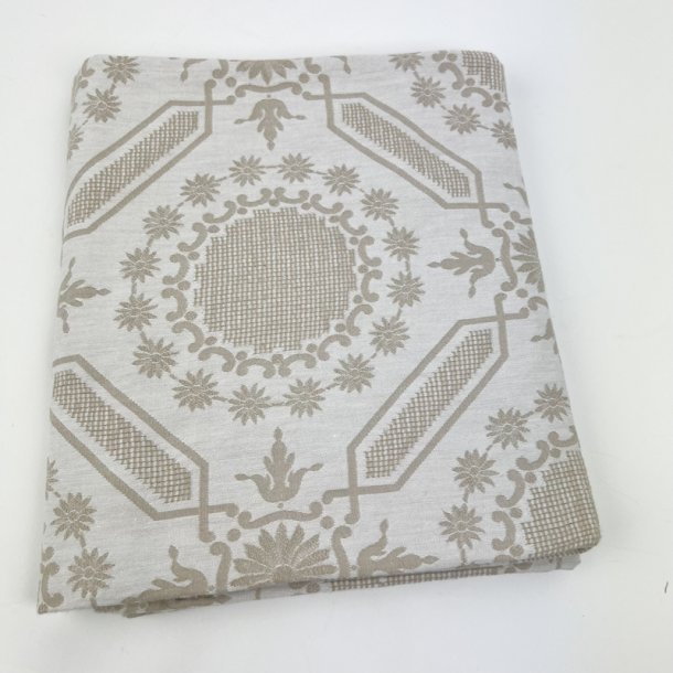 Flot sandfarvet retro dug med m�nster � 210 cm