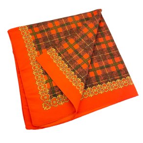 Orange og brunt vintage satint�rkl�de