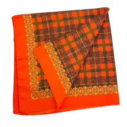 Orange og brunt vintage satint�rkl�de