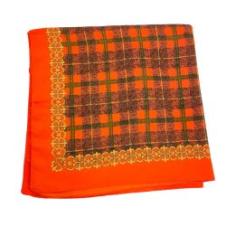 Orange og brunt vintage satint�rkl�de