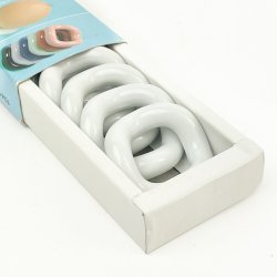 Sechs weie Vintage Serviettenringe