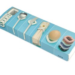 Sechs weie Vintage Serviettenringe