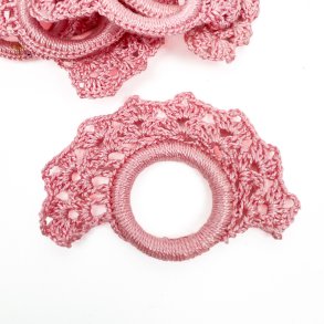 Seks rosa vintage servietringe
