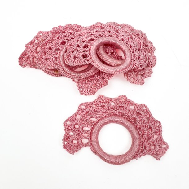 Seks rosa vintage servietringe
