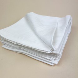 Seksten hvide vintage damask mundservietter