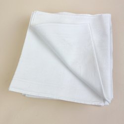 Seksten hvide vintage damask mundservietter