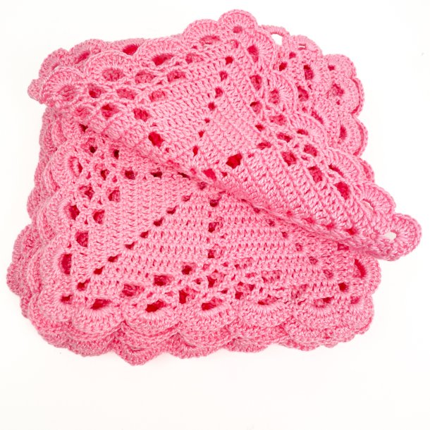 Zwlf rosa blaue gehkelte Zwischenlegservietten