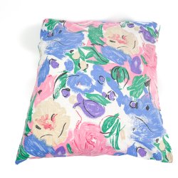 Retro pudebetrk med bl og rosa blomster