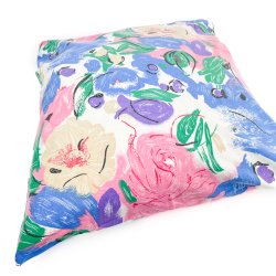 Retro pudebetrk med bl og rosa blomster