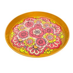 Retro Serviertablett aus Metall