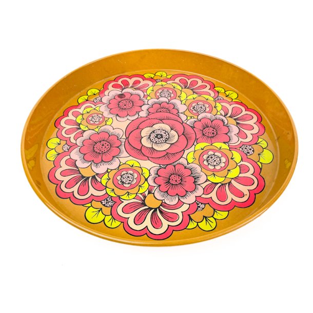 Retro Serviertablett aus Metall