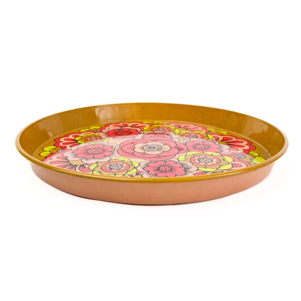 Retro Serviertablett aus Metall