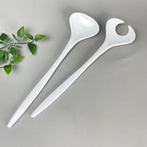 Hvidt rosti retro salatbestik