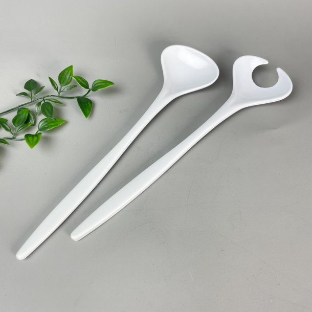 Hvidt rosti retro salatbestik